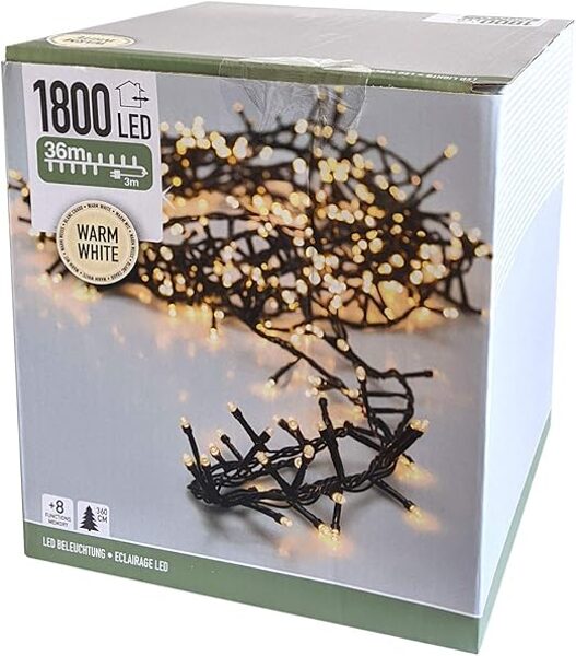 Micro Cluster – 1800 LED Christmas Lights, 36 meters