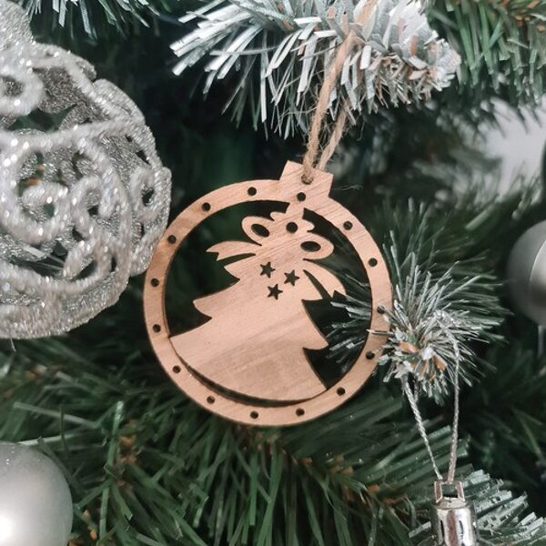 Christmas tree decorations made of wood - 10 pcs