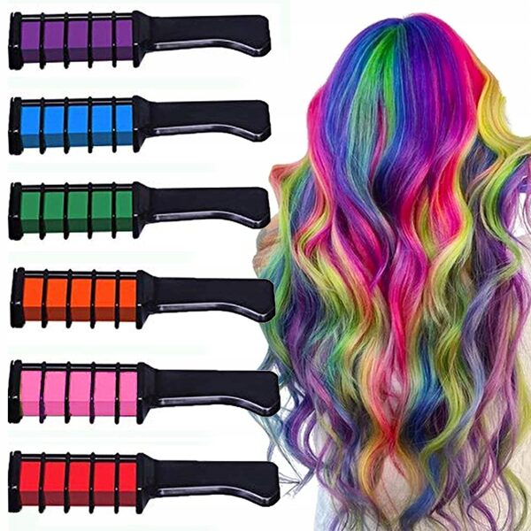 Washable Hair Chalk Comb – 6 pcs