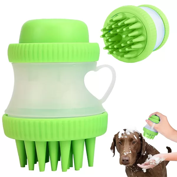 Dog & Cat Washing Silicone Brush with Soap Dispenser