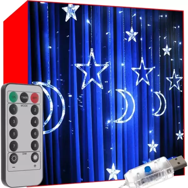 Light curtain 138 LED USB with remote control - cold white light