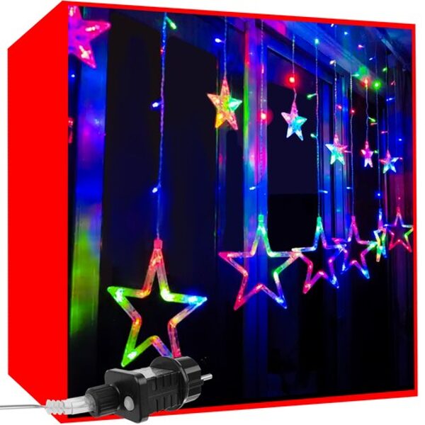 Christmas lights light curtain with 138 LEDs, multi-colored