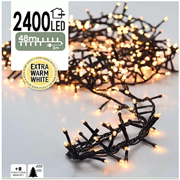 Micro Cluster – 2400 LED Christmas Lights, 48 meters