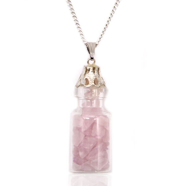 Pendant (bottle) - Rose quartz