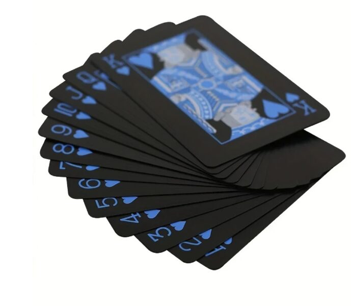 High Quality Plastic Playing Cards Blue or Yellow Fluorescent Pattern PVC Waterproof Moisture Proof Poker and Other Playing Cards Set 54 Pcs.