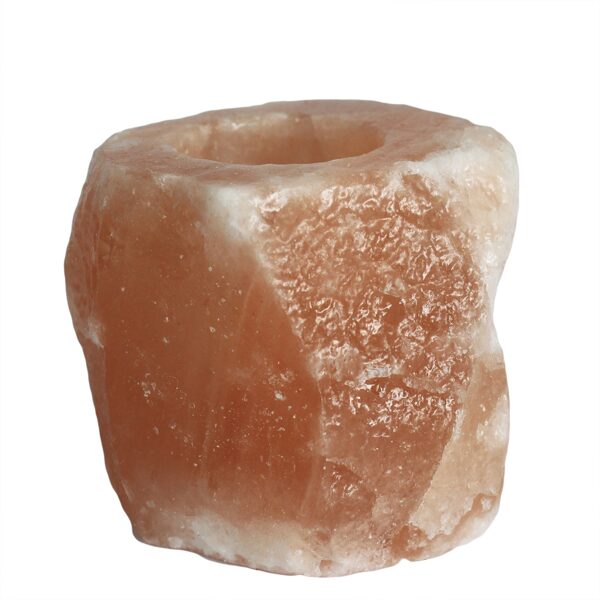 Natural salt candle holder