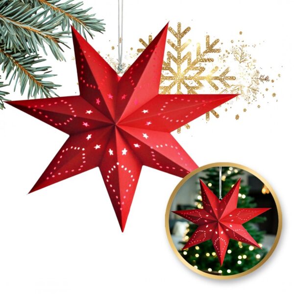 Foldable Paper Christmas Star – Festive Decoration, 45 cm