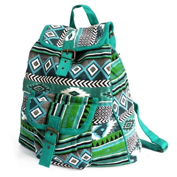 Jacquard bag - teal backpack